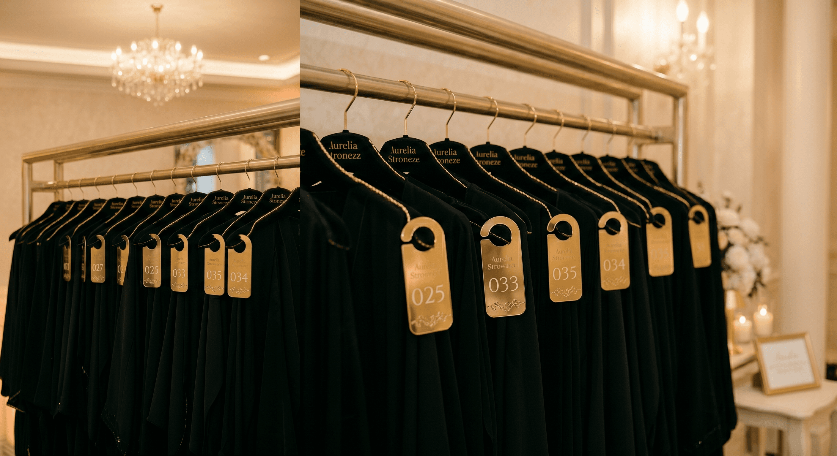 Numbered valet tags for abaya organization